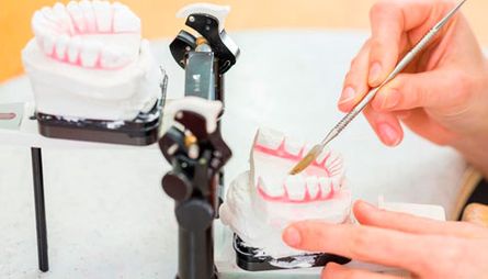 Prótesis Dental Dentic persona organizando prótesis
